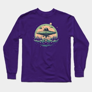 Cute UFO Spaceship Long Sleeve T-Shirt